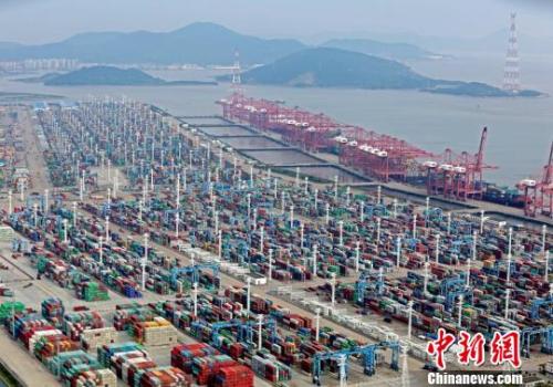浙江寧波舟山港?！≌掠聺?攝