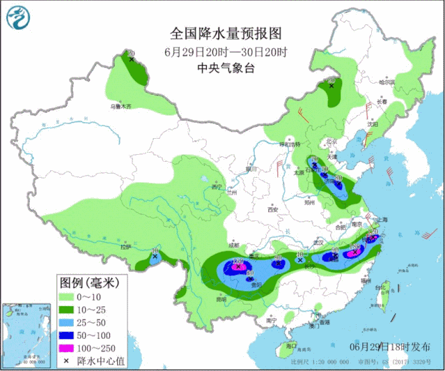 ▲圖為近30天全國降水實況圖。來源：中央氣象臺