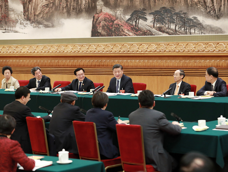 2019年3月8日，習近平總書記參加十三屆全國人大二次會議河南代表團的審議。